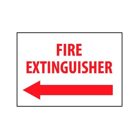 National Marker Co Fire Safety Sign - Fire Extinguisher with Left Arrow - Plastic M419RB